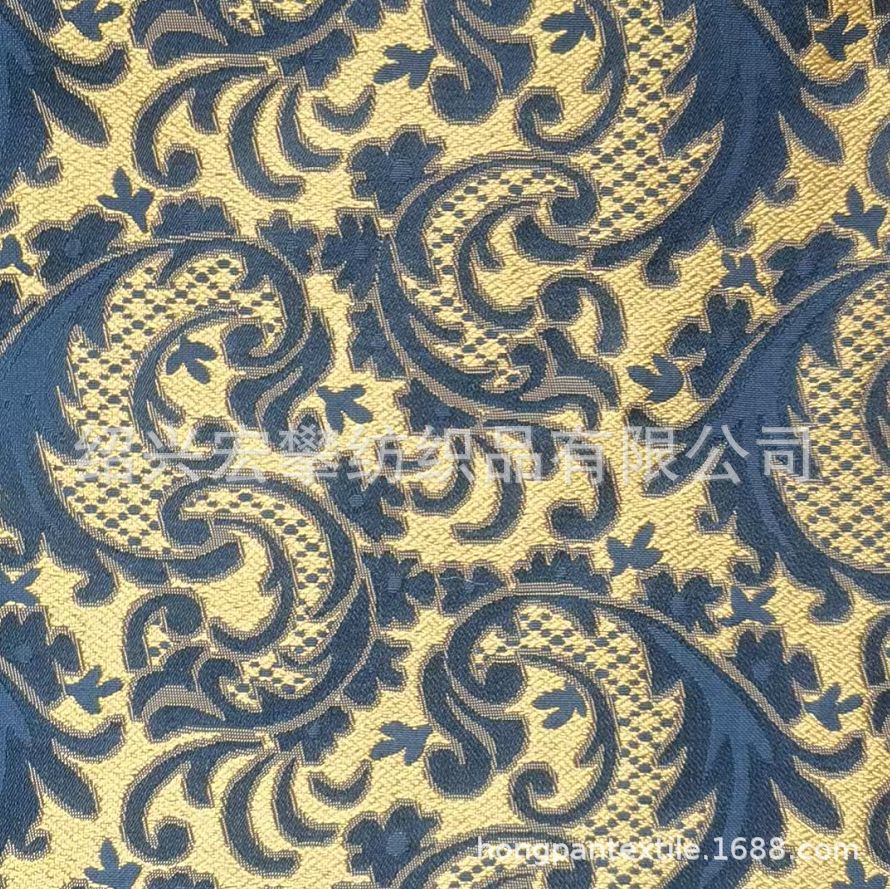 涤纶梭织男装女装提花布西装工作服外套夹克色织面料双色植物花卉