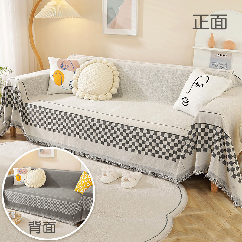 Cubierta de sofá estilo ins tela cubierta de sofá a prueba de polvo todo incluido cubierta de sofá de doble cara manta cubierta completa cojín de estilo nórdico