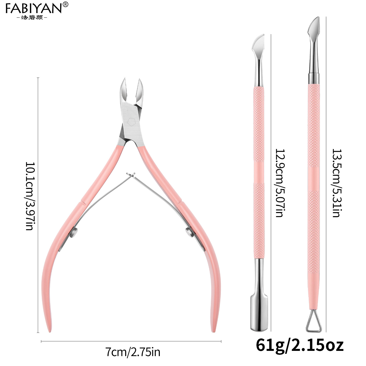 Fábrica en stock tijeras de piel muerta de acero inoxidable traje cortaúñas alicates de piel muerta cortaúñas de acero de doble cabeza herramientas de recorte