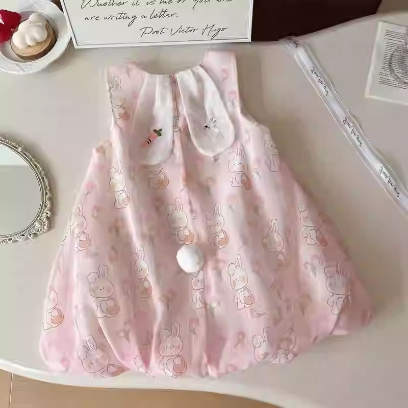 2025夏の女の子の蝶結びのつぼみのベストのスカートの赤ちゃんの袖なしの上着のつぼみのズボンの代行の卸売り|undefined