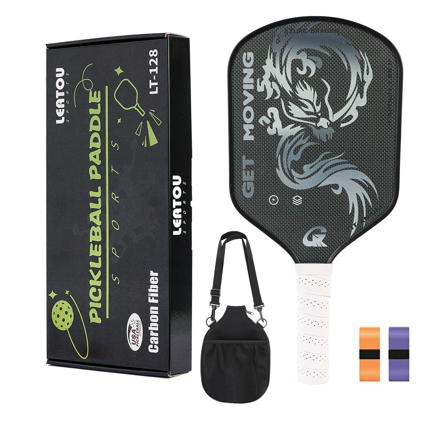 Carbon fiber pick racket pickleball equipment titanium wire alloy non-slip grip comfortable gift box