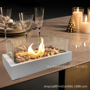 Cross-border desktop alcohol real fire fireplace rectangular fireplace lamp heater alcohol fireplace home outdoor courtyard stove
