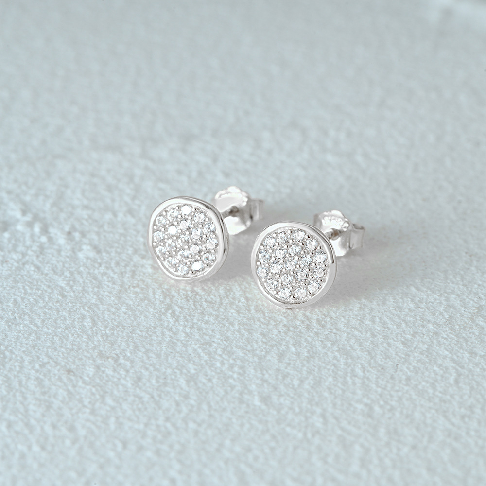 6g Weight 925 Sterling Silver Ear Needle Material Zircon Inlay Material Ear Studs Classification 1 Pair Quantity Daily, Street Occasion 925 Sterling Silver Material Geometric Pattern Women's Gender Plating, Inlay Design Simple Style Style 1 Pair 925 Sterling Silver Zircon Geometric Ear Studs 22