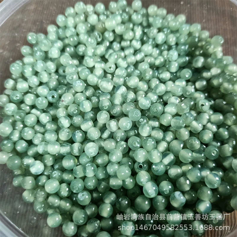 Круглые бусины из нефрита, ожерелье-бусы ручной работы, аксессуар, натуральная руда, аксессуары, оптом