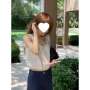 韩国夏季少女无袖衬衫