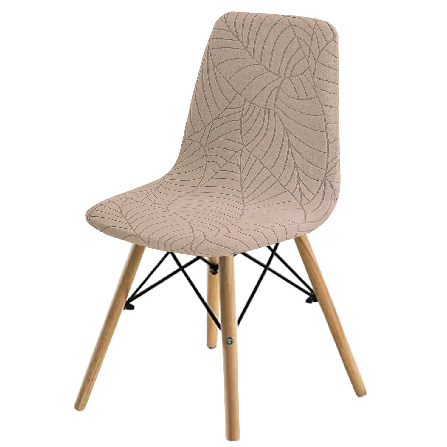 Amazon transfronterizo hoja jacquard Eames silla elástica cubierta nórdica moderna minimalista mesa de comedor silla cubierta