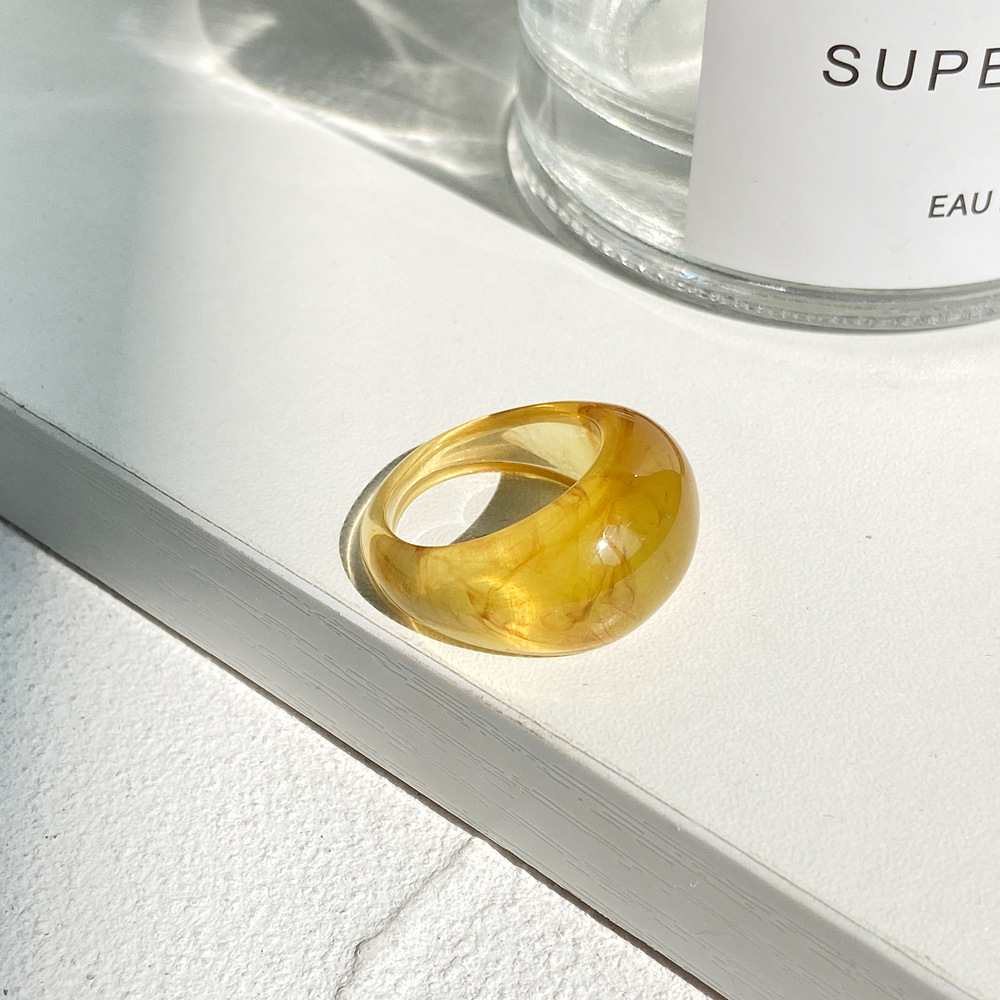 wholesale simple geometric rendering resin ring