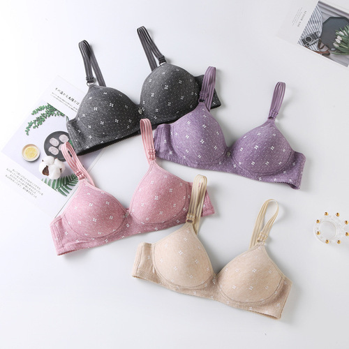 Specially designed for foreign trade cross-border e-commerce traditional thin mold cups for middle-aged and elderly women without rims printed bras