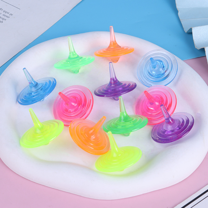 Nuevo cristal colorido giroscopio gema acrílico giroscopio juguete educativo jardín de infantes pequeño regalo puesto juguete