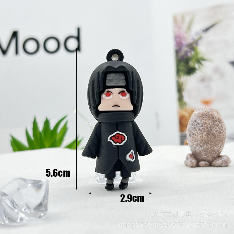 (2개) 국경 간 새로운 나루토 키 체인 인형 펜던트 카카시 키 체인 인형 DIY 수제 블라인드 박스