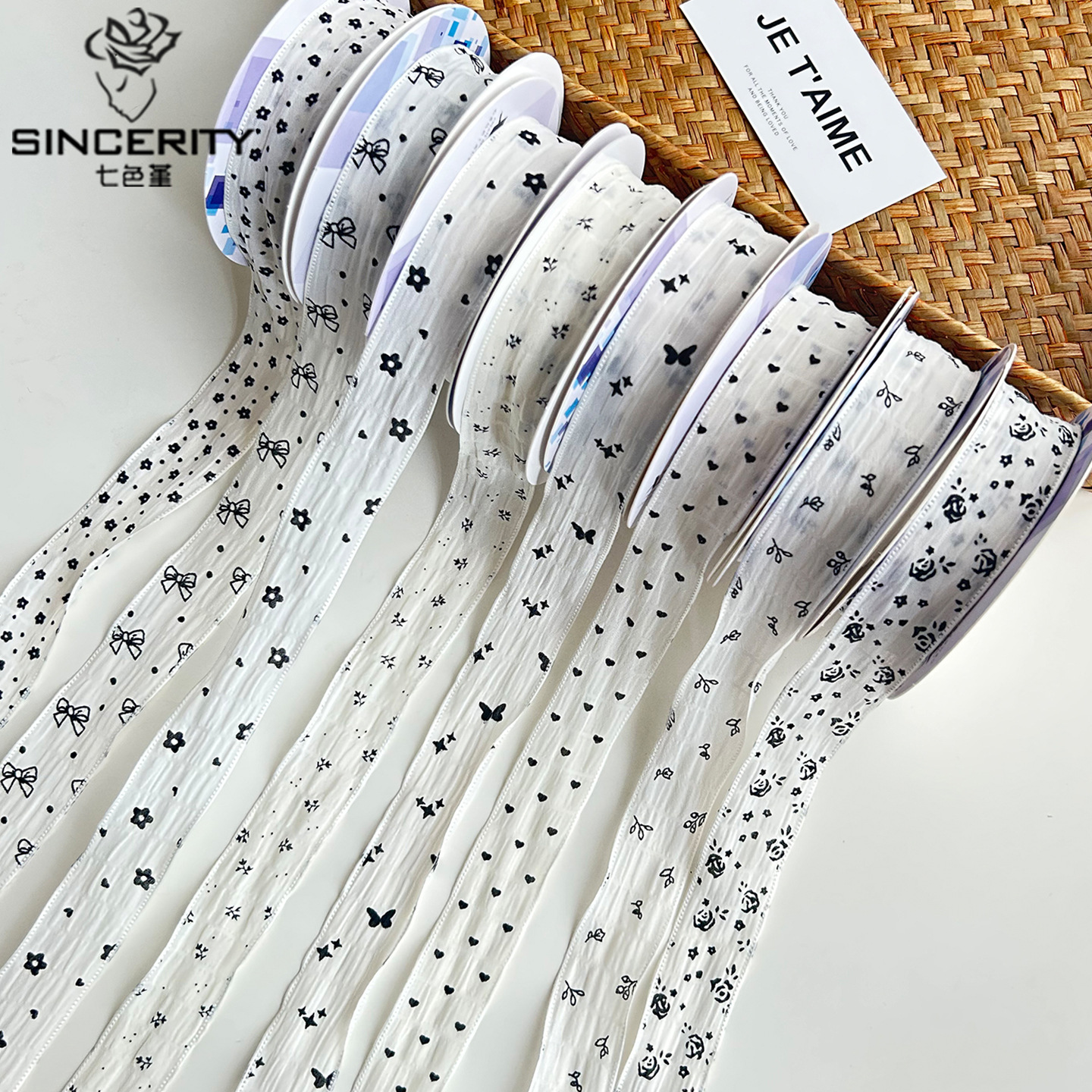 Siete colores, clásico, pequeña cinta floral, paquete de ramo, cinta de raso, bolsa de flores, cinta de flores, embalaje de material de bricolaje hecho a mano