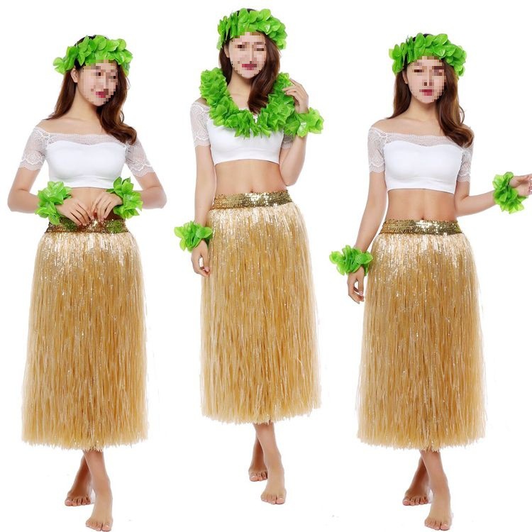 Hay 80cm falda de hierba hawaiana césped danza de hierba danza de grupo Moose