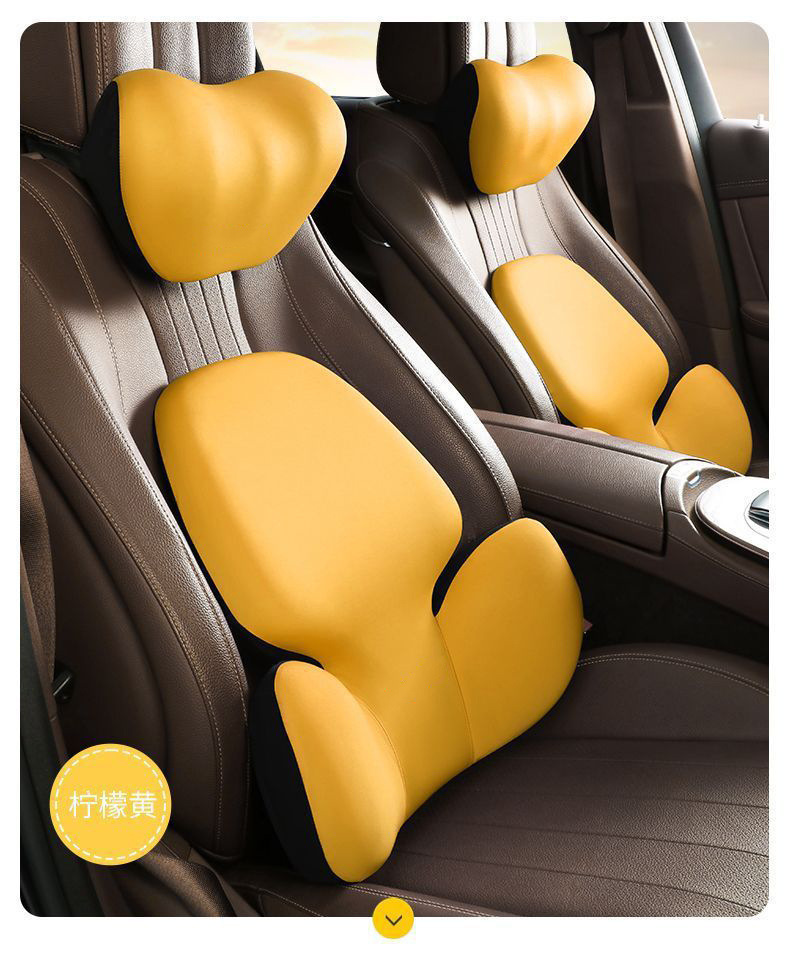 Car Headrest and Lumbar Support, Home Use Car Driver's Seat Backrest Cushion, Neck Pillow, Hug-Style Memory Foam Lumbar Pillow Cushion Wholesale