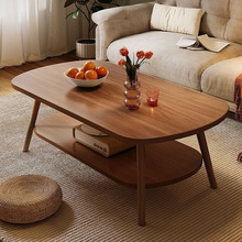 北欧风人造板玻璃台面不锈钢框架双层茶几边几客厅小户型可安装家