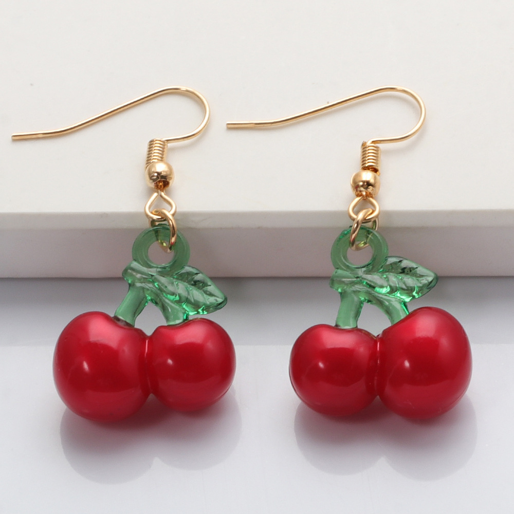 Korean Small Cherry Fruit Earrings Wholesale display picture 8