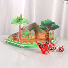 儿童玩具拼图卡通KT板益智拼板 3D恐龙立体插板手工创意拼图