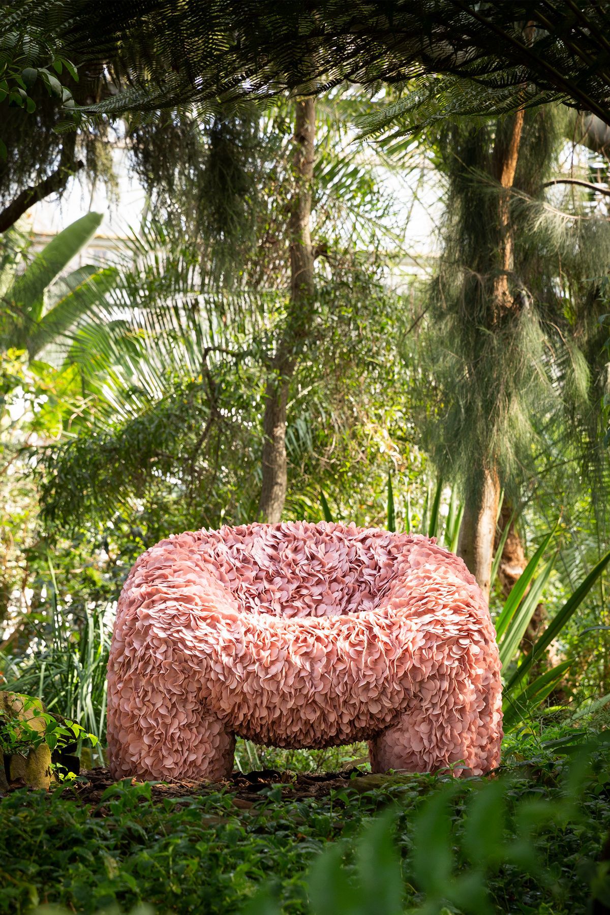 粉色花瓣椅扶手椅客廳休閒椅創意單人椅高定新款網紅花瓣椅