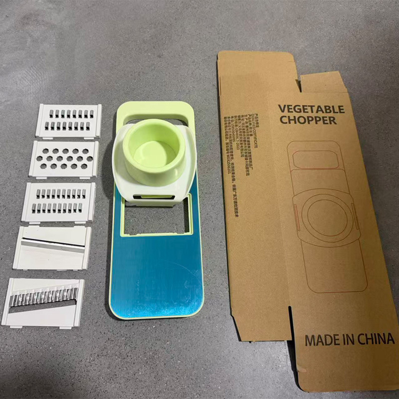 Cortador y Rallador de Verduras de Plástico y Acero Inoxidable, Multifuncional, para Cocina
