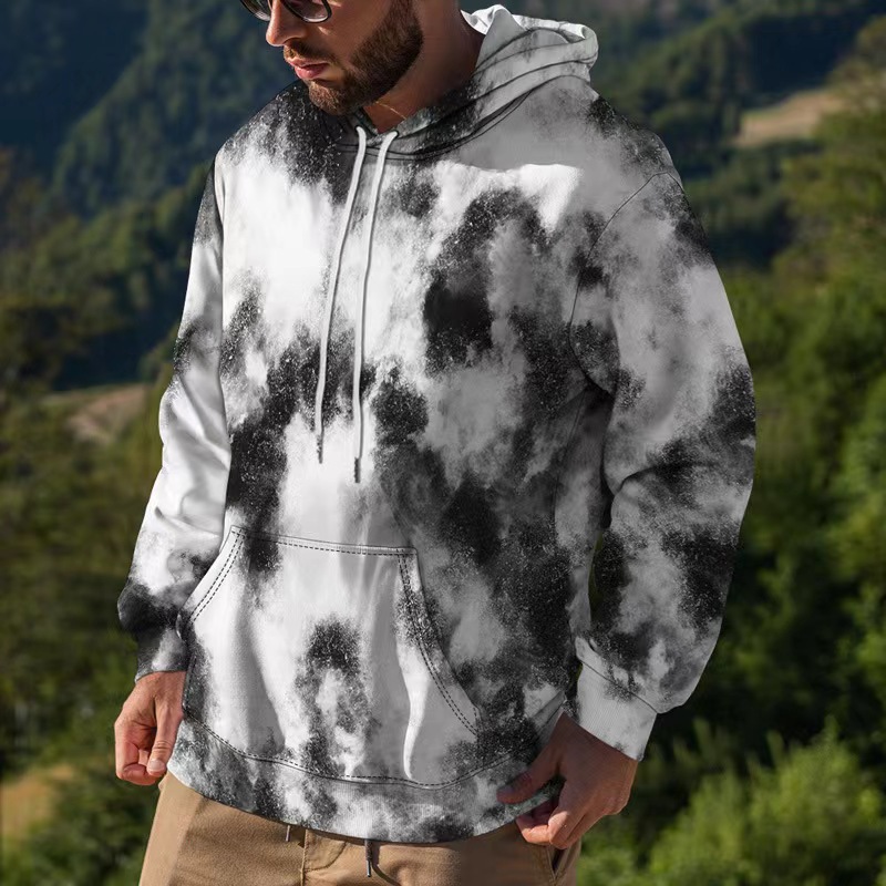 Estilo de diseñador de moda estilo coreano degradado tie-dye moda con capucha suéter con cordón MC11