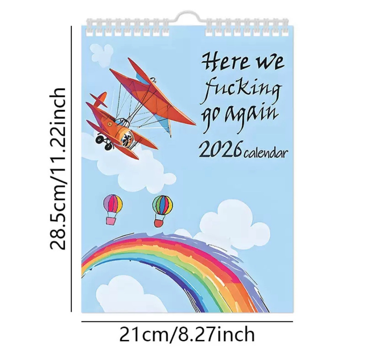 跨境Here We Fucking Go Again 2026 Calendar我们又来了直升机阿里巴巴