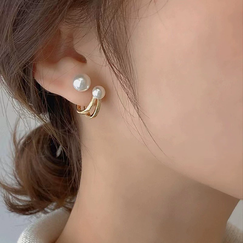 Сережки, образец серебра 925, двойное ношение, интернет-знаменитость, коллекция 2023