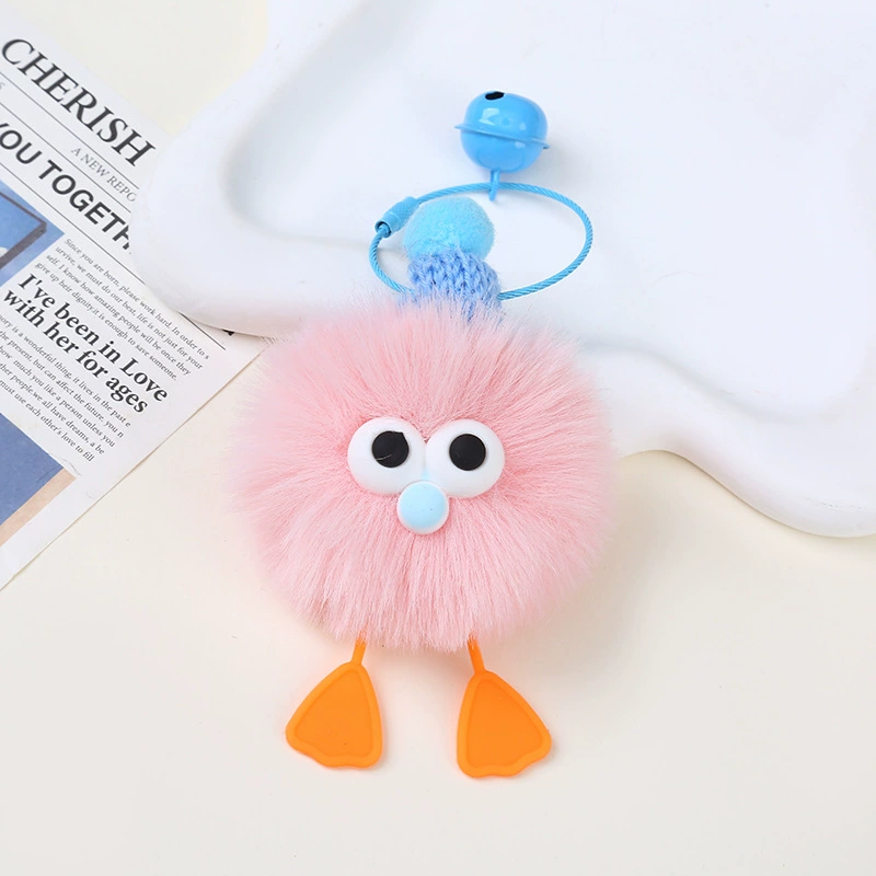 Assortiment semi-finis d’accessoires DIY boule peluche imitation fourrure cartoon créative pour pendentif porte-clés