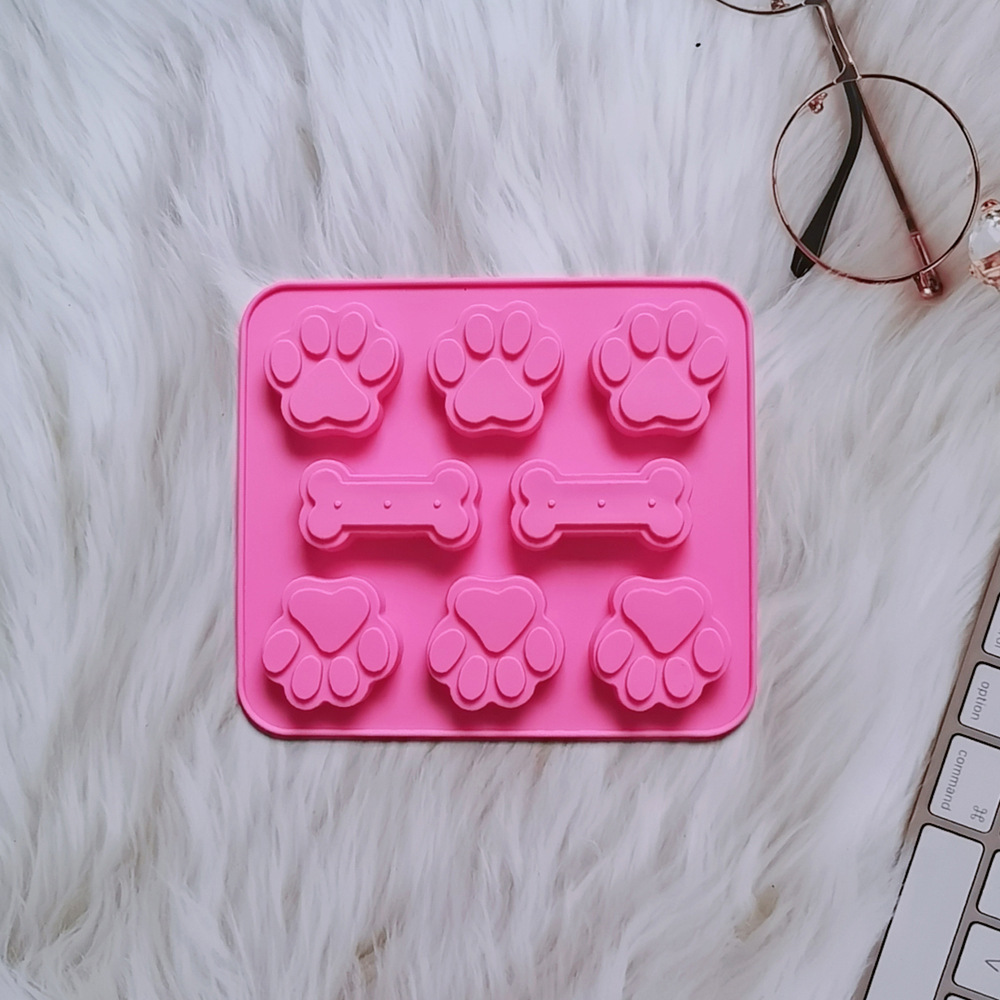 6 huesos de garra de gato 78 molde de silicona pastel helado pudín molde de postre jabón utensilios de cocción