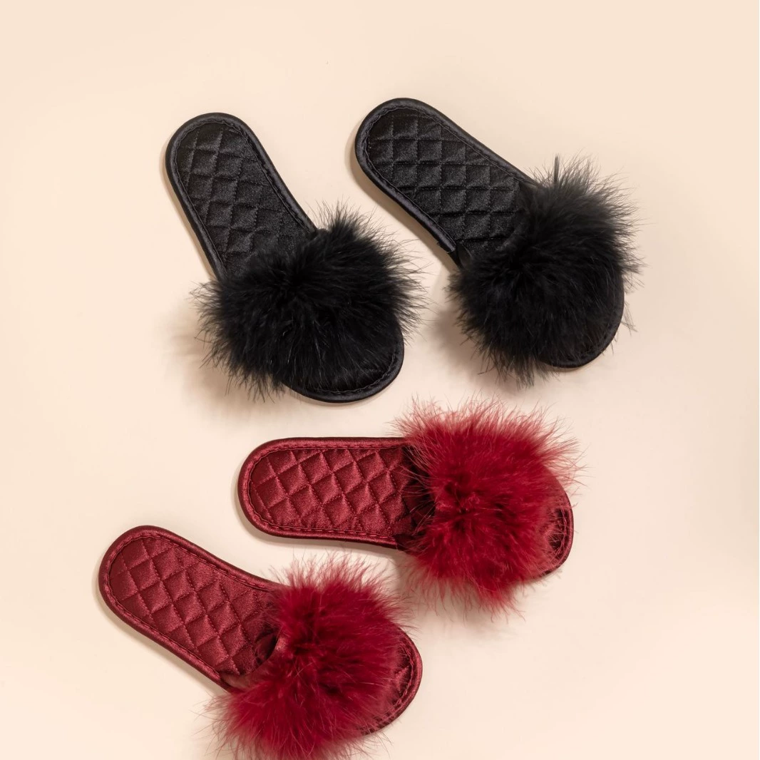 Весна и лето новые свадебные подружки невесты шерстяные тапочки женские новобрачные атласные красные тапочки свадебный халат с туфлями