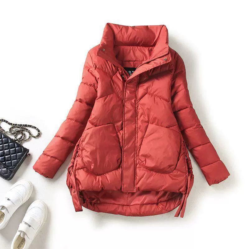 Европейская стансонная пуховая куртка для женщин 2025, новая корейская мода, тонкое хлопковое пальто, зимняя утепленная теплая хлопковая верхняя одежда