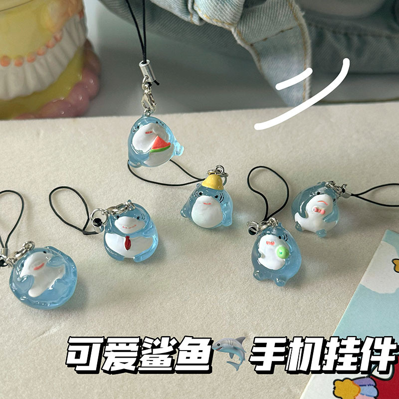 Super cute ocean series shark mobile phone rope cute cartoon play watermelon fun pendant mobile phone chain creative gift