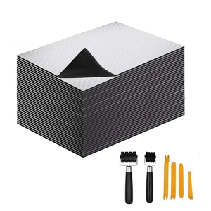 40*25cm 5mm square grid aluminum foil cotton for car soundproofing and insulation, suitable for car doors, trunks, chassis, and fenders