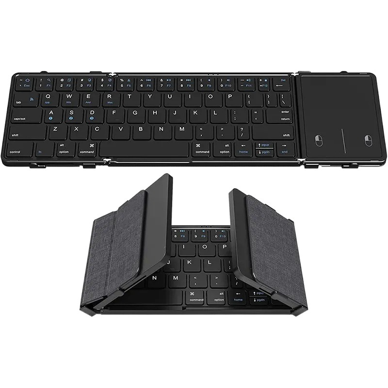Nuevo teclado bluetooth triple para teléfonos móviles y tabletas, tres sistemas, teclado portátil de cuero universal para negocios