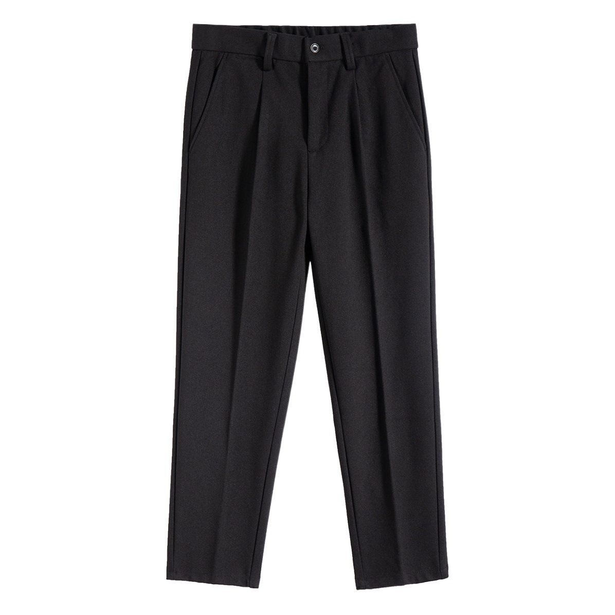 Ropa para Hombre APO | Pantalones de Lana de Nueve Puntos para Hombre, Estilo Informal de Negocios, de Pierna Recta, de Alta Gama, para Otoño e Invierno