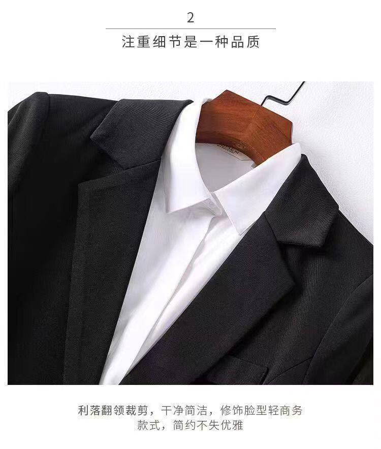 Áo vest nữ dáng rộng cổ vest tay dài phong cách thanh lịch — Tính khí đen chi tiết 7