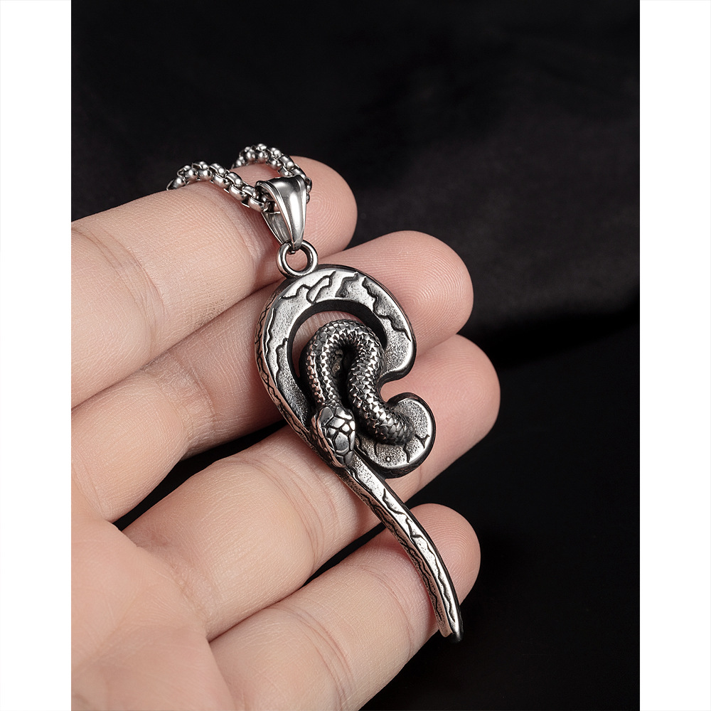 Hip-Hop Snake Stainless Steel Necklace Plating Stainless Steel Necklaces_colorza_8