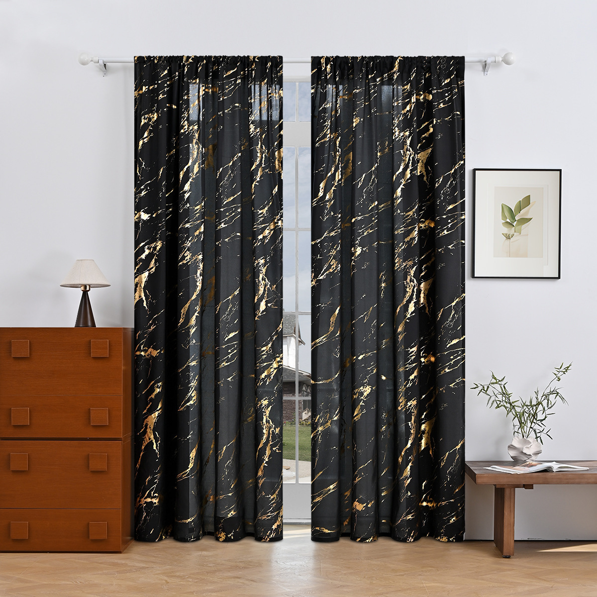 TEMU spot transfronterizo primavera textil cortina semitransparente acrílico oro y plata cortina de sombración de sombración sudeste asiático