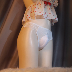 男士性感蕾絲邊凹凸設計顯大情趣內褲太空艙偽娘緊身中腰三角褲