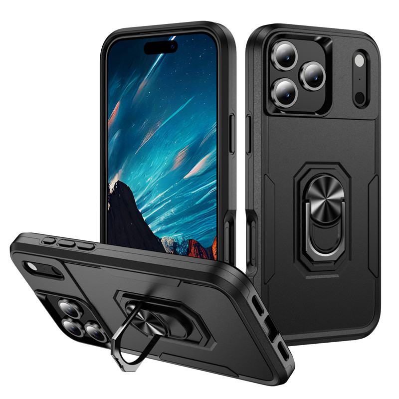 iPhone 16 Pro Max telefon kılıfı Apple 15 manyetik stand darbeye dayanıklı kontrast renkli koruyucu kılıf tam kapsamlı - 7