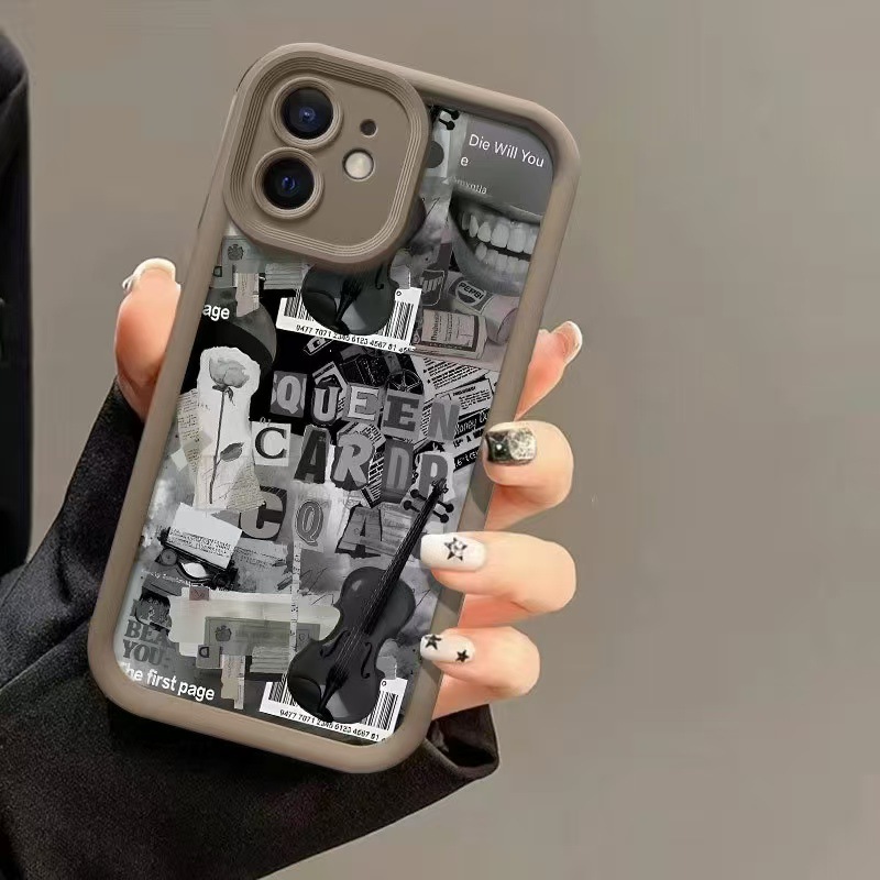 Guitarra inglesa para iPhone 16promax funda para teléfono móvil Apple 15 anti-caída 14 Europa y América 13/12 nuevo x