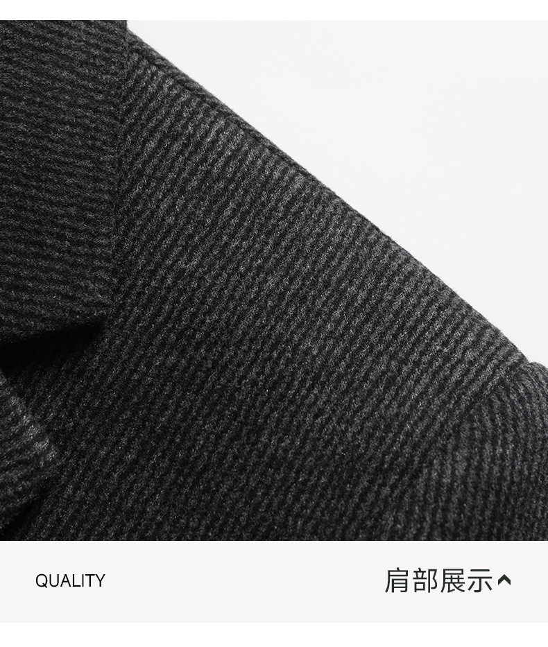 Áo vest nam dáng ôm cổ vest một hàng hai cúc chất liệu len pha lụa tơ tằm Lyocell — Xám đậm chi tiết 31
