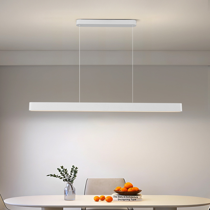 Gran vista de la lámpara del restaurante moderna simple una palabra mesa de comedor bar oficina nórdica minimalista LED lámpara de tira 357L