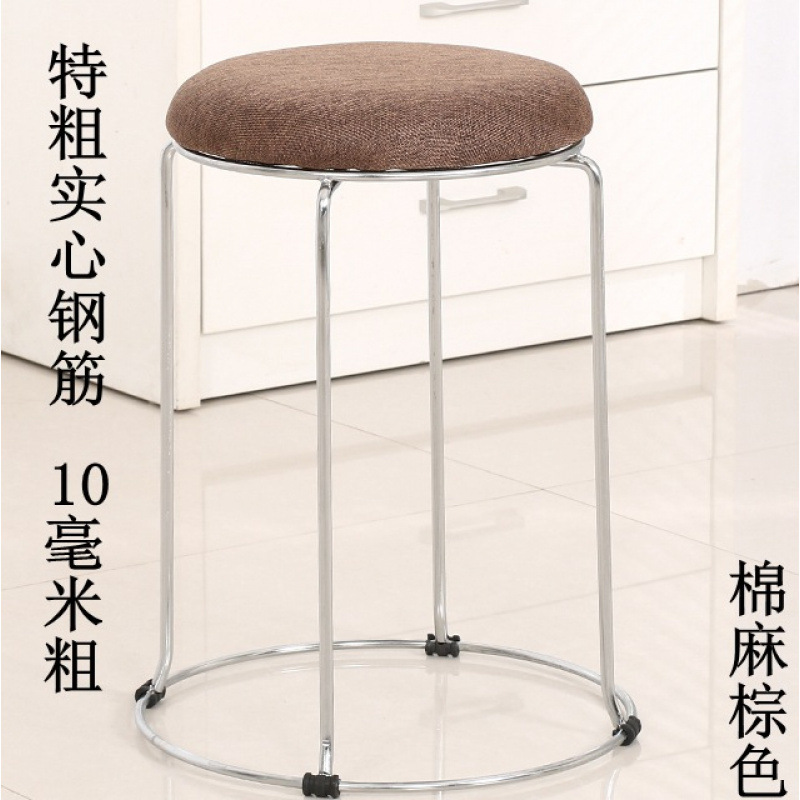 Taburetes redondos de madera sólida taburetes de acero inoxidable taburetes caseros apilables taburetes de hierro forjado dormitorio taburetes de comedor para adultos