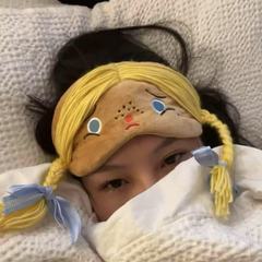 日系ins童趣可爱卡通金色假发眼罩睡眠遮光罩甜美少女心眼罩饰品