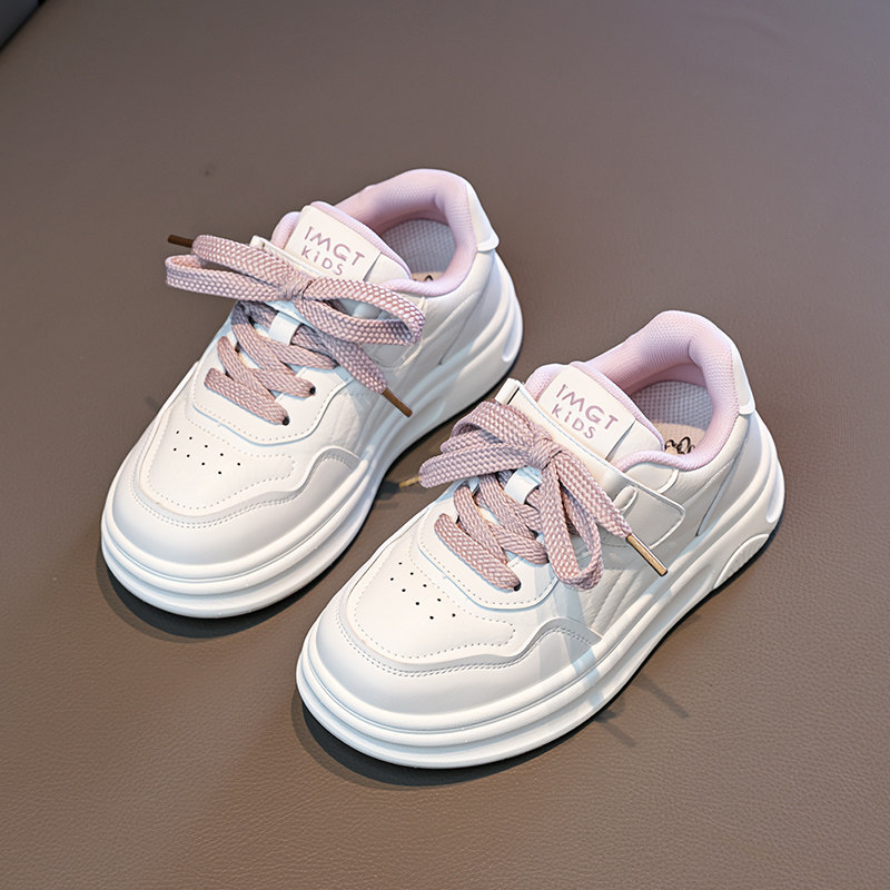 Zapatos blancos de niñas 2026 primavera y otoño nuevos zapatos de padre con suela suave para niños zapatos deportivos de niñas zapatos de skate image 8