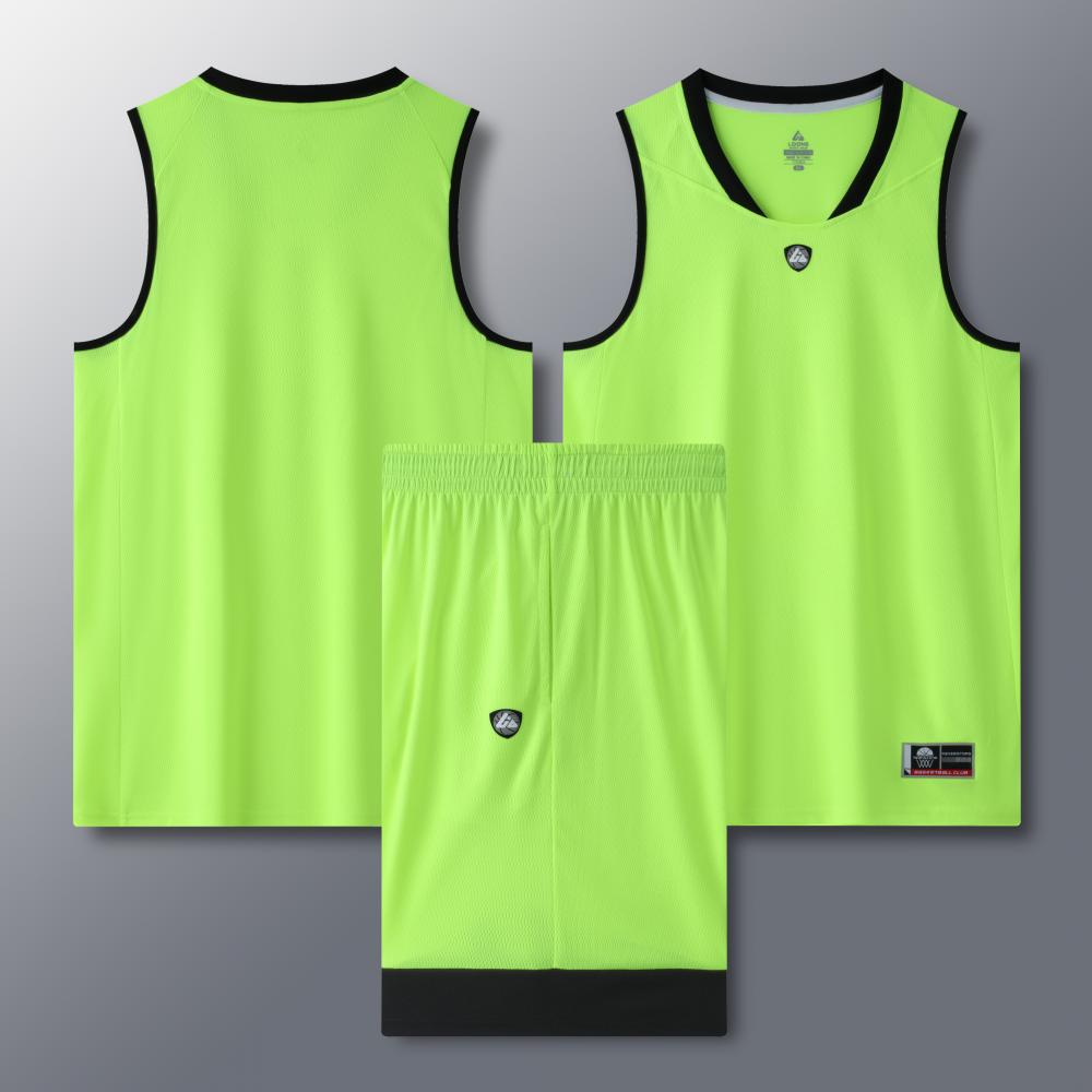 Hengleda 2025 New V Neck Basketball Uniform Suit Summer Adult Breathable Printed Basketball Training Game Team Uniform