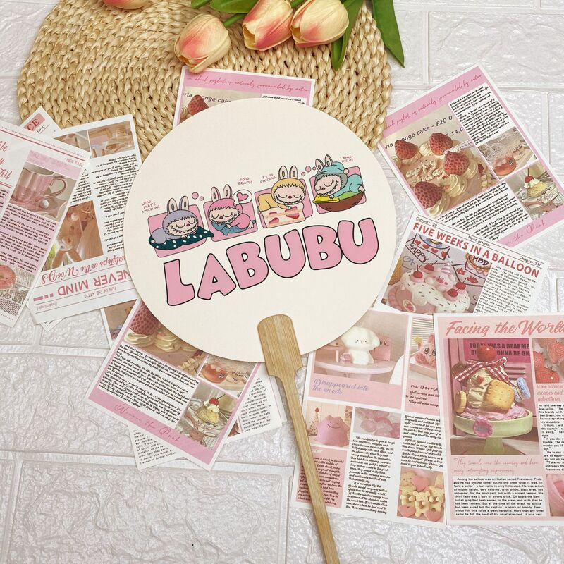 2025 新かわいいラブブ DIY クロスボーダー配送 LABUBU かわいい人形扇子新中国風|undefined