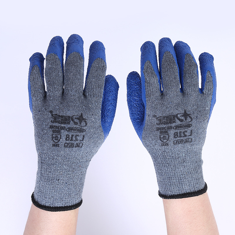 Guantes impregnados de látex en stock al por mayor de látex impregnado arrugas antideslizante Protección Laboral guantes de protección de látex Xingyu L218
