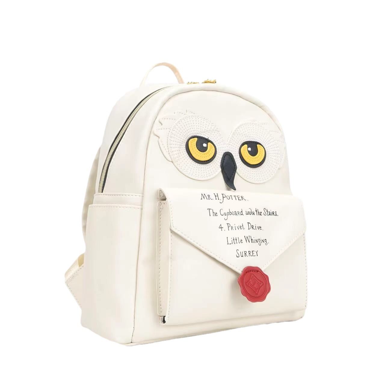 Película periférica búho mochila flor roja sobre pequeña mochila estudiante moda casual mochila