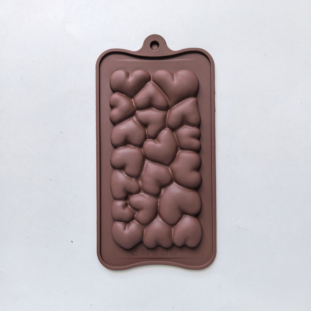 Tarta de chocolate en forma de corazón molde de silicona 3D galletas postre pasteles utensilios de cocina para hornear 581