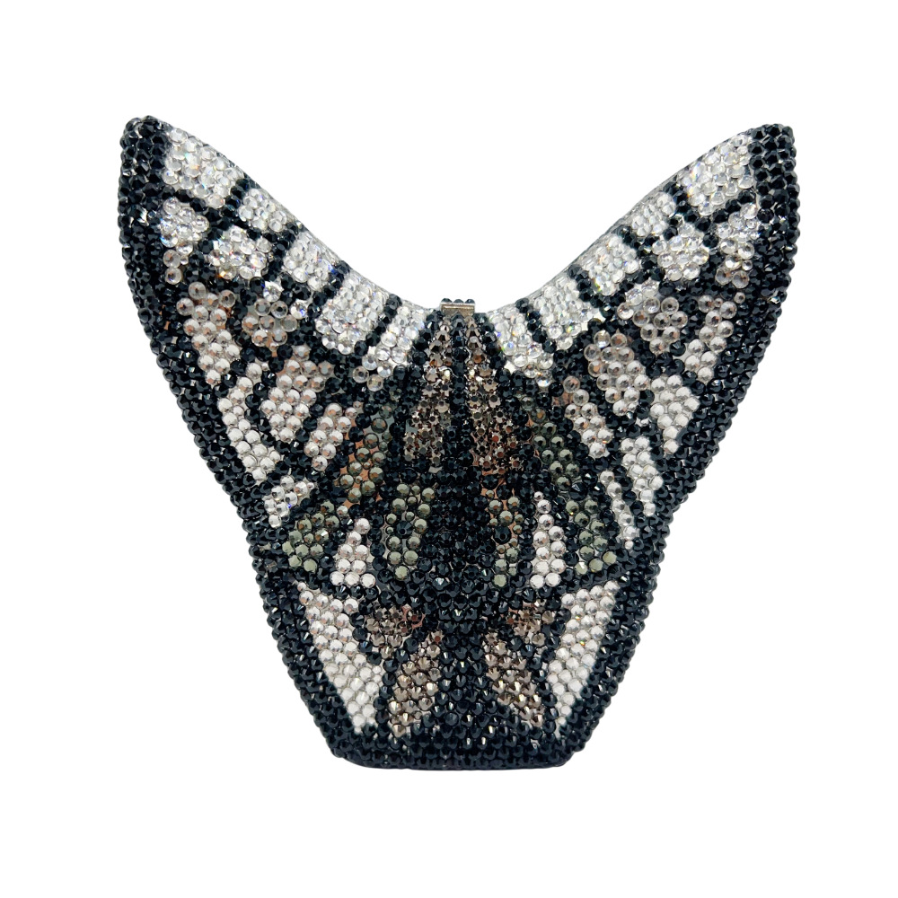 Túi clutch nữ đính pha lê hình bướm dạ hội — Hồng đỏ, Màu đen, Màu xanh lam, Màu tím chi tiết 10